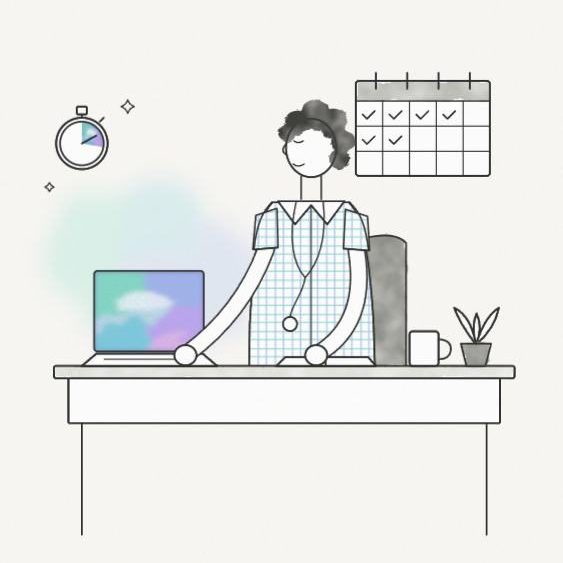 Illustration of a doctor planning PLAB revision