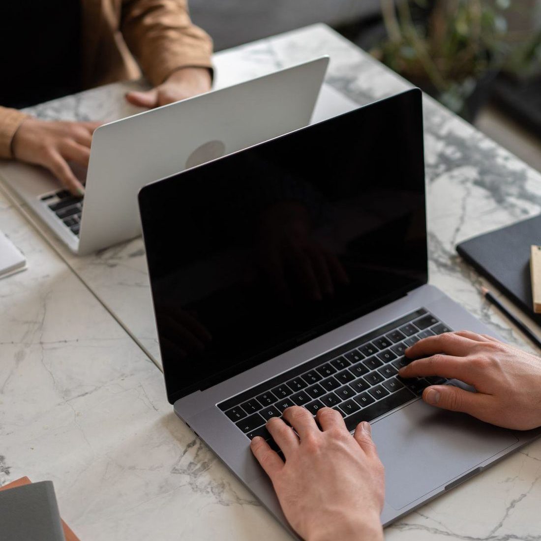 Practising SBA questions on a laptop